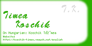 timea koschik business card